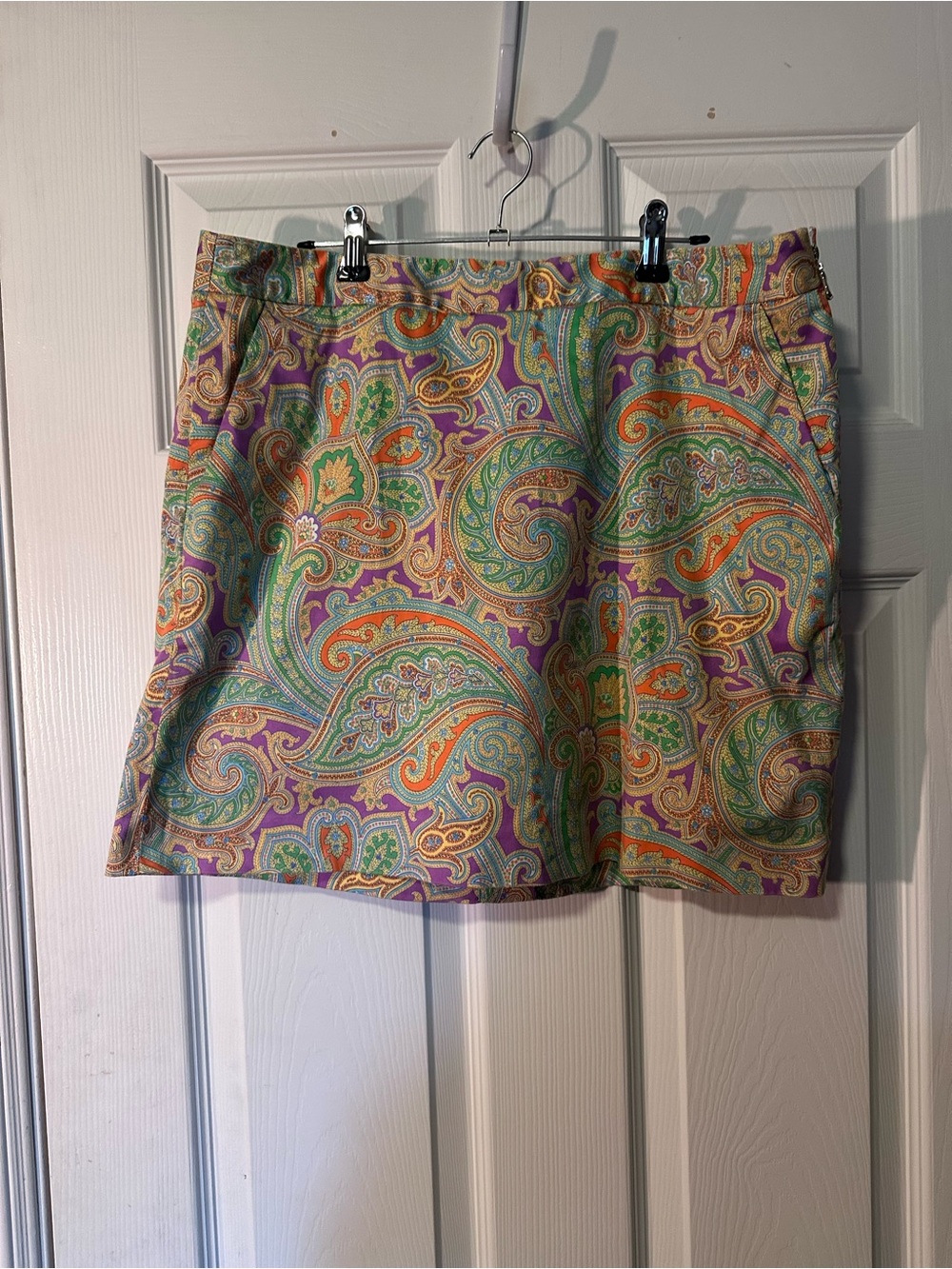 Ralph Lauren Paisley Golf Skort in Green, Purple & Orange